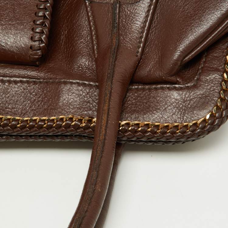 Pre Owned Escada Brown Leather Chain Satchel