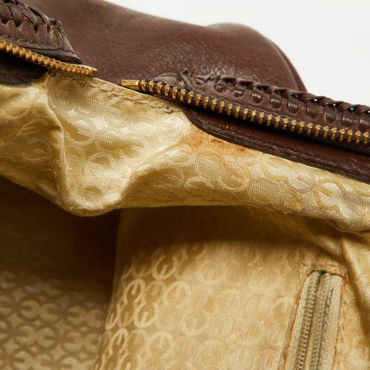 Pre Owned Escada Brown Leather Chain Satchel