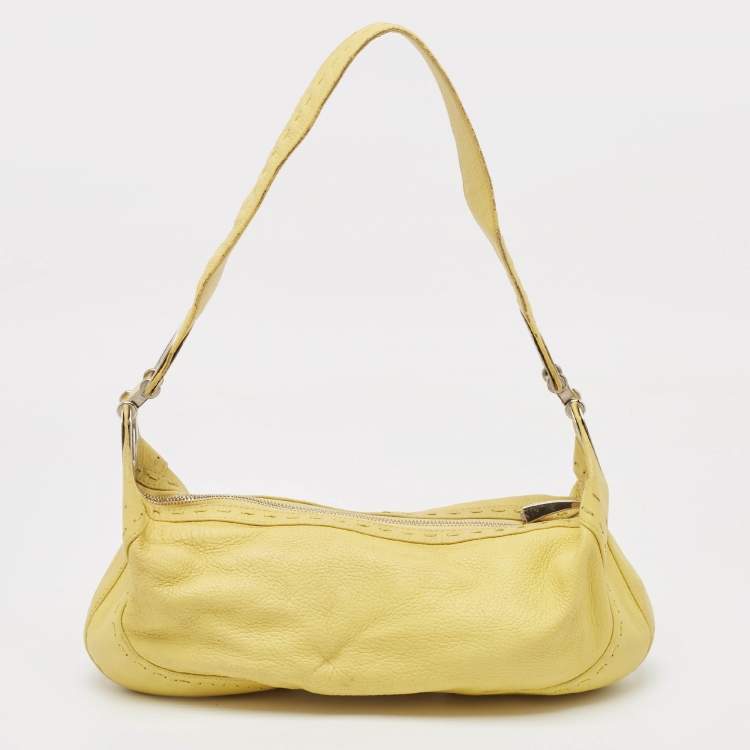 Pre Owned Escada Yellow Leather Eluna Bag