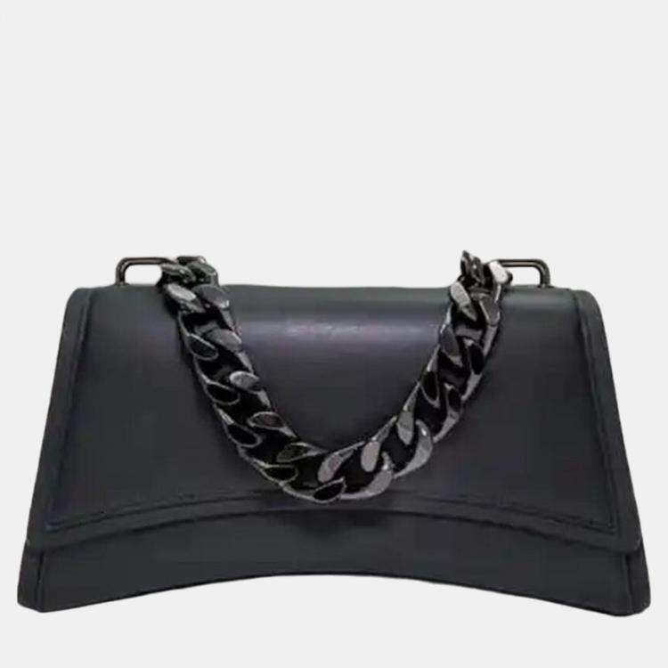 YVES SAINT LAURENT Contrast Trim Wallet on Chain Leather Shoulder Bag