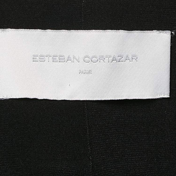 مملوكة مسبقًا Esteban Cortazar Black Jersey Fit and Flare Mini Dress L