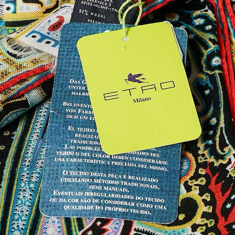 Pre Owned Etro Multicolor Paisley Print Modal Blend Scarf 