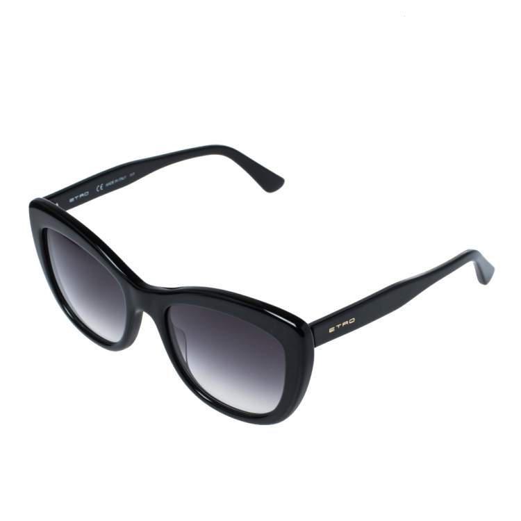 Pre Owned Etro Black/ Grey Gradient ET644S Cat Eye Sunglasses