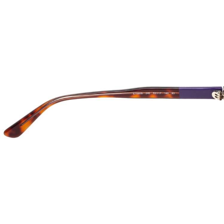 Pre Owned Etro Purple Havana Gradient ET660S Cat Eye Sunglasses