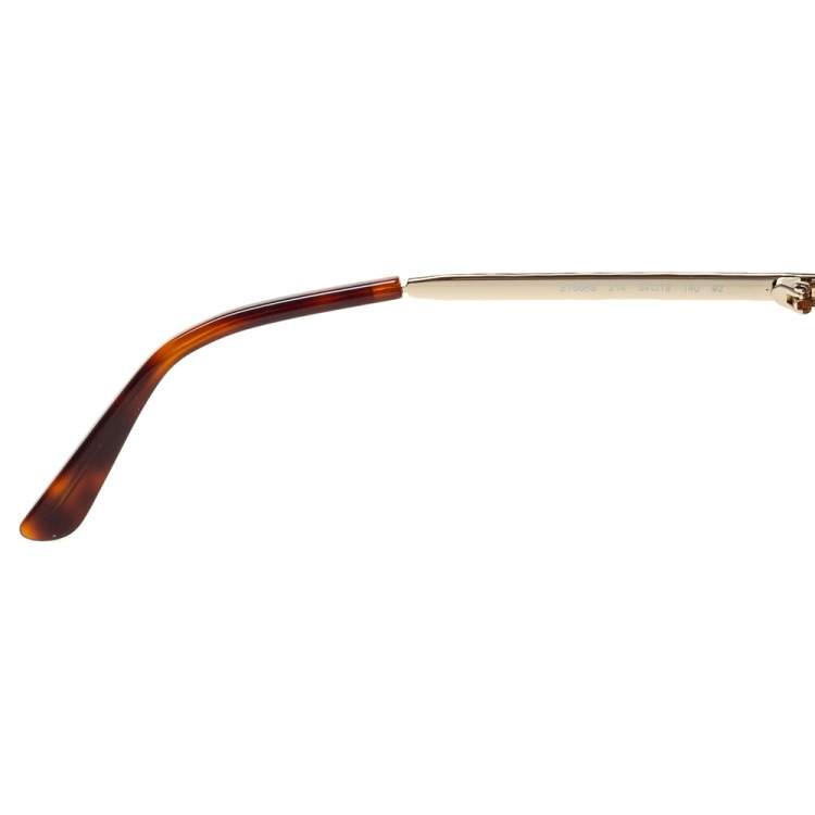 Pre Owned Etro Gold/Havana Gradient ET656S Cat Eye Sunglasses