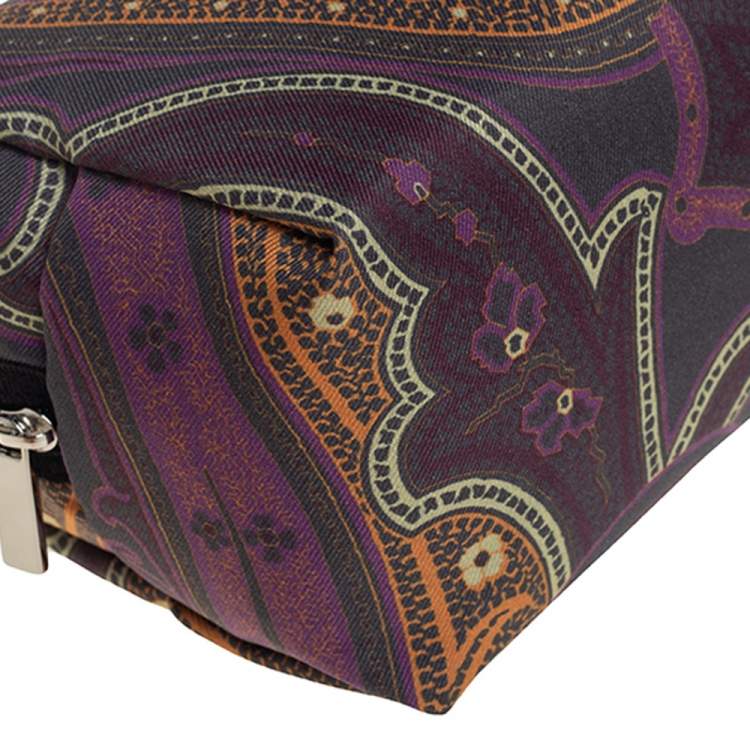 Pre Owned Etro Multicolor Paisley Fabric Makeup Case