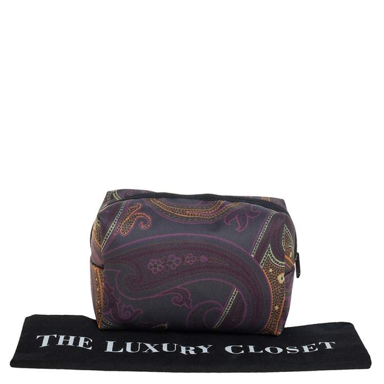 Pre Owned Etro Multicolor Paisley Fabric Makeup Case