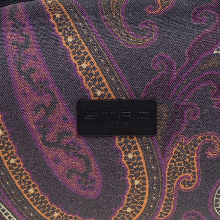 Pre Owned Etro Multicolor Paisley Fabric Makeup Case