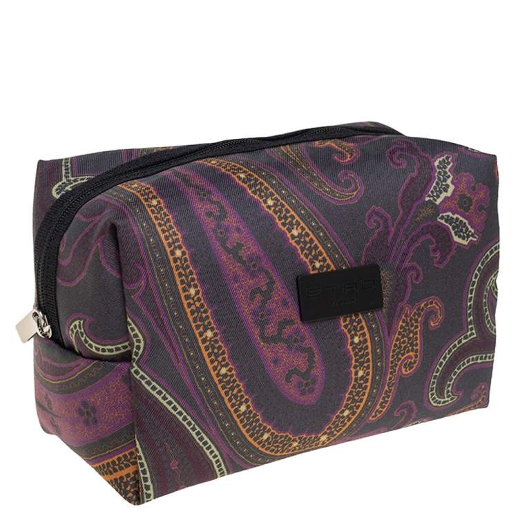 Pre Owned Etro Multicolor Paisley Fabric Makeup Case