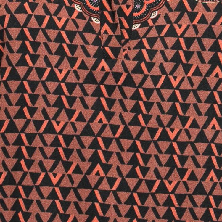 Pre Owned Etro Multicolor Paisley Print Crepe Wool Flared Short Dress M