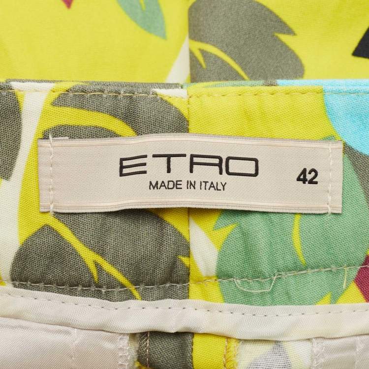 Pre Owned Etro Multicolor Cotton Printed Trousers M