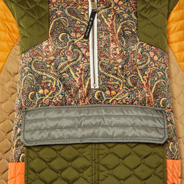 Pre Owned Etro Multicolor Patchwork Quilted Jacket S