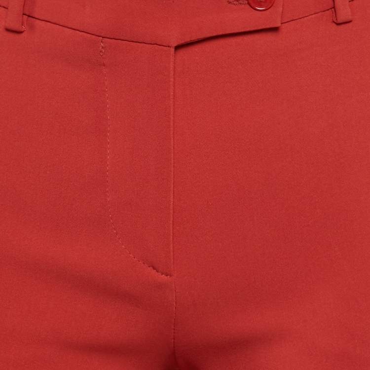 Pre Owned Etro Orange Crepe Wide Leg Pants M
