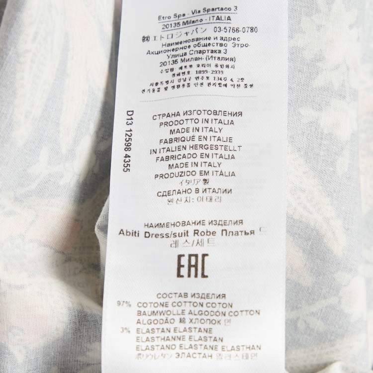 Pre Owned Etro Black Bird Print Cotton Button Front Shirt Dress L