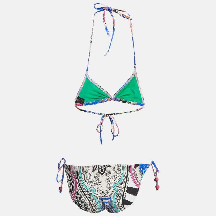 Pre Owned Etro Multicolor Printed Jersey Swimsuit M