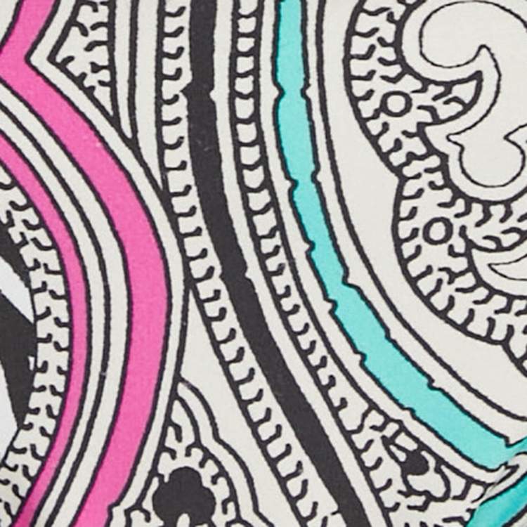 Pre Owned Etro Multicolor Printed Jersey Swimsuit M