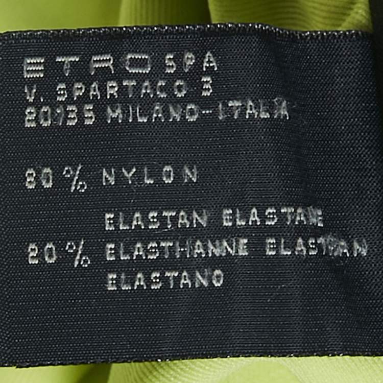 Pre Owned Etro Yellow Printed Jersey Swimsuit M