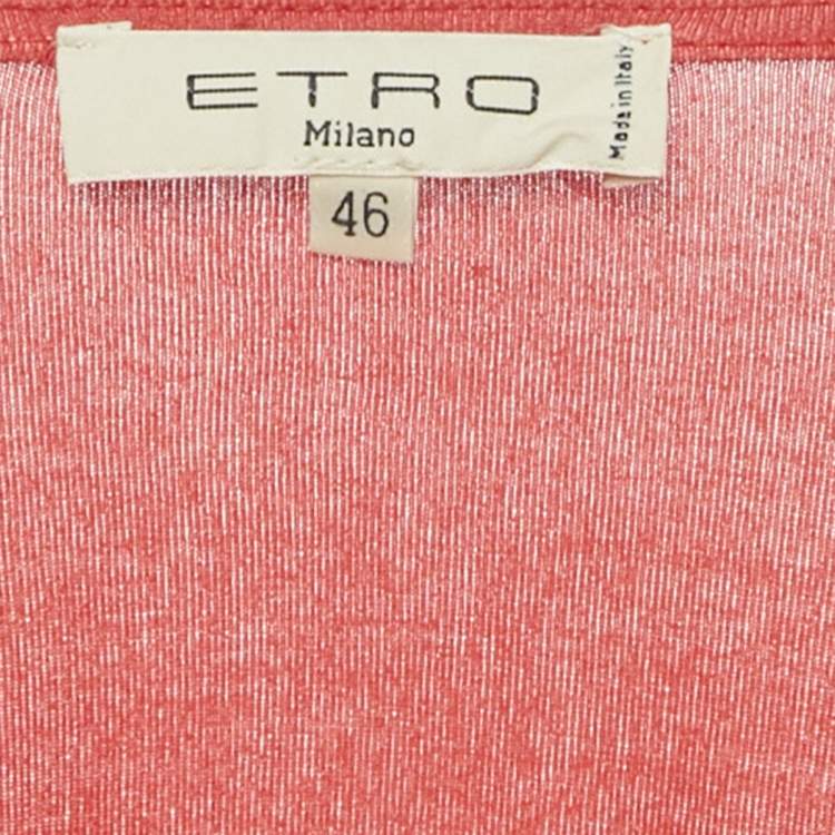 مملوكة مسبقًا Etro Red Jersey Ruched Long Top L