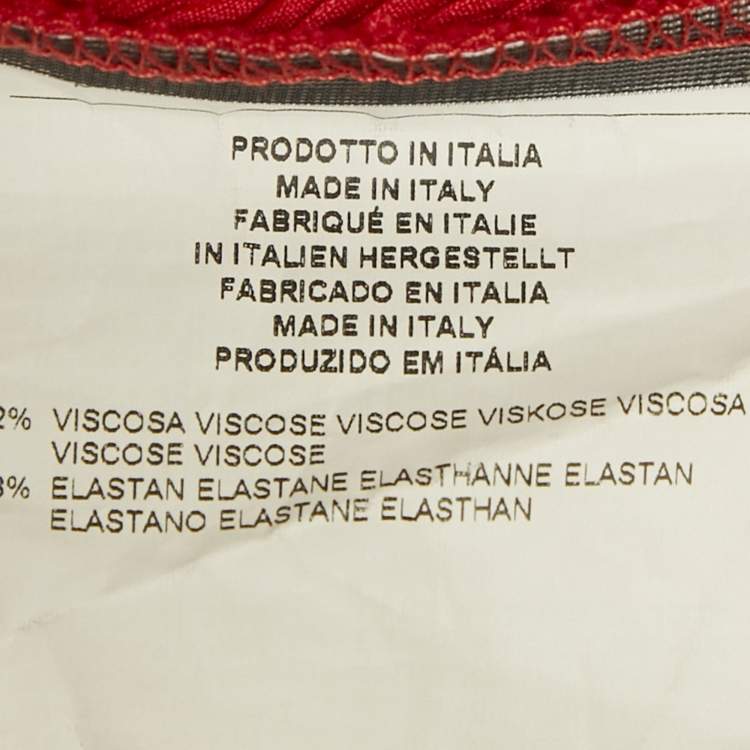 مملوكة مسبقًا Etro Red Jersey Ruched Long Top L