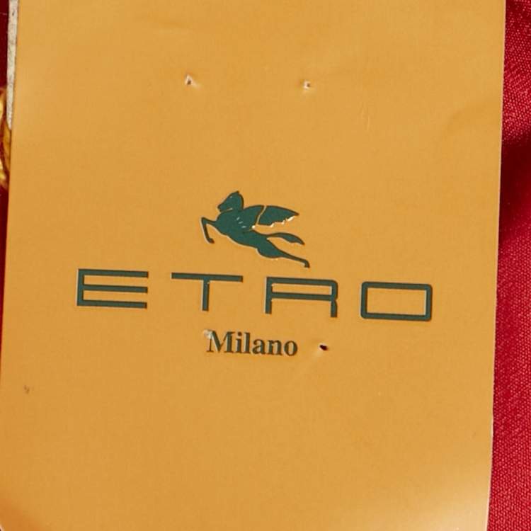 مملوكة مسبقًا Etro Red Jersey Ruched Long Top L