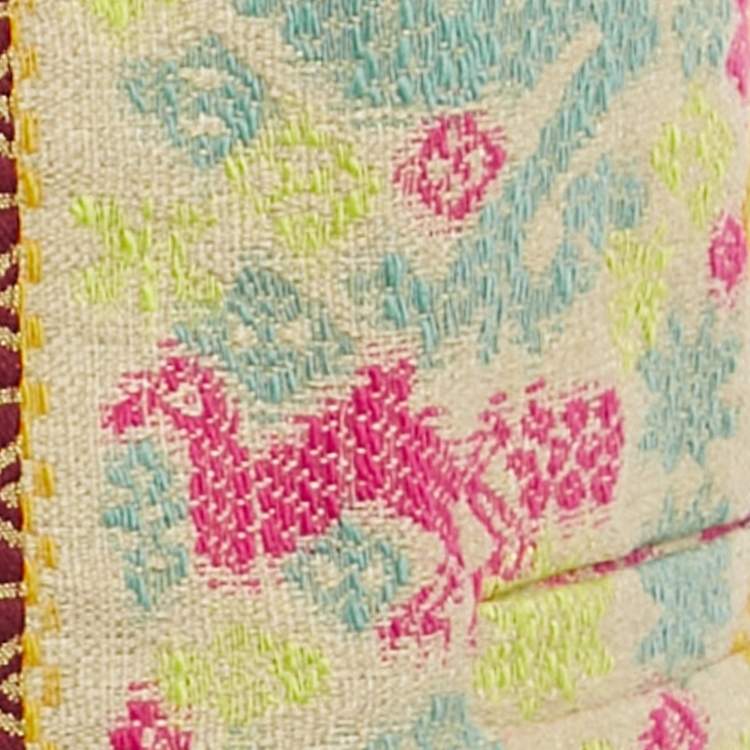 Pre Owned Etro Cream Jacquard Open Front Vest M