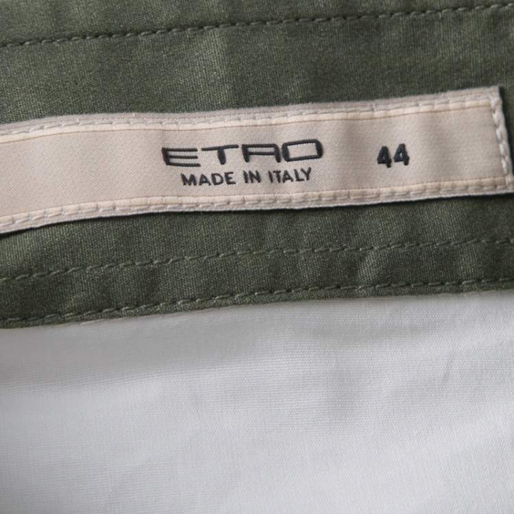 Pre Owned Etro Colorblock Printed Cotton Long Sleeve Button Front Shirt M