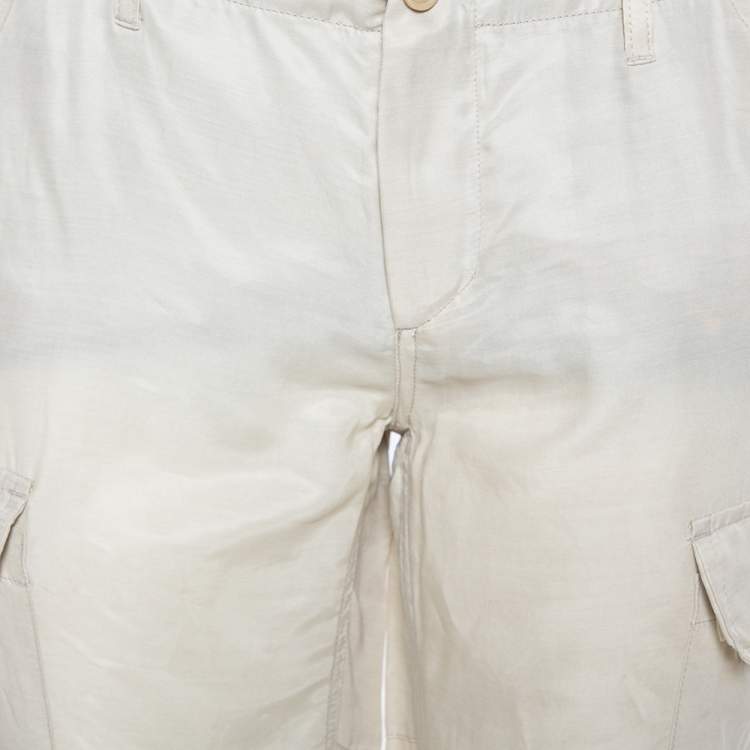 Pre Owned Etro Beige Cupro Cargo Trousers M