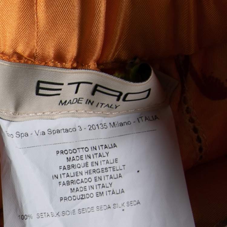 Pre Owned Etro Multicolor Floral Printed Silk Slit Detailed Skirt M