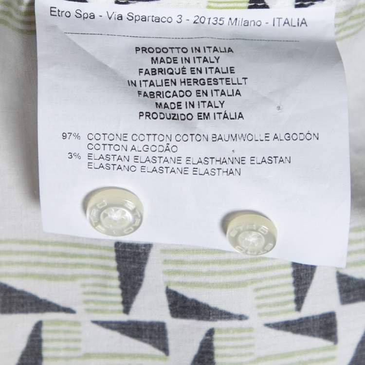 Pre Owned Etro Multicolored Printed Cotton Button Front Shirt S