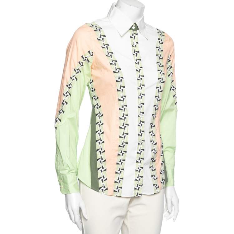 Pre Owned Etro Multicolored Printed Cotton Button Front Shirt S