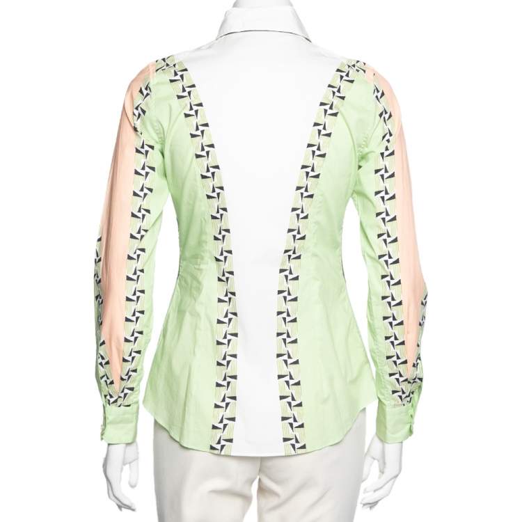 Pre Owned Etro Multicolored Printed Cotton Button Front Shirt S