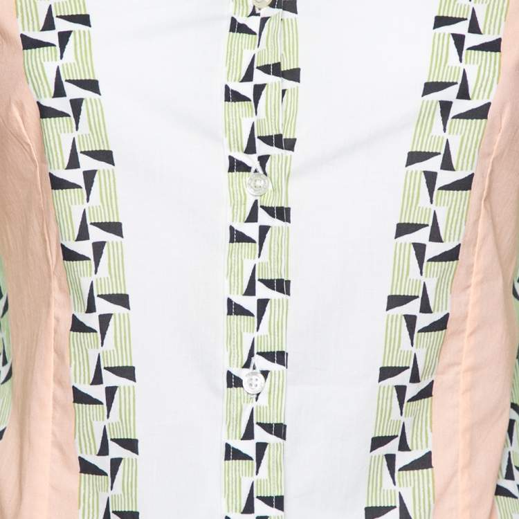 Pre Owned Etro Multicolored Printed Cotton Button Front Shirt S