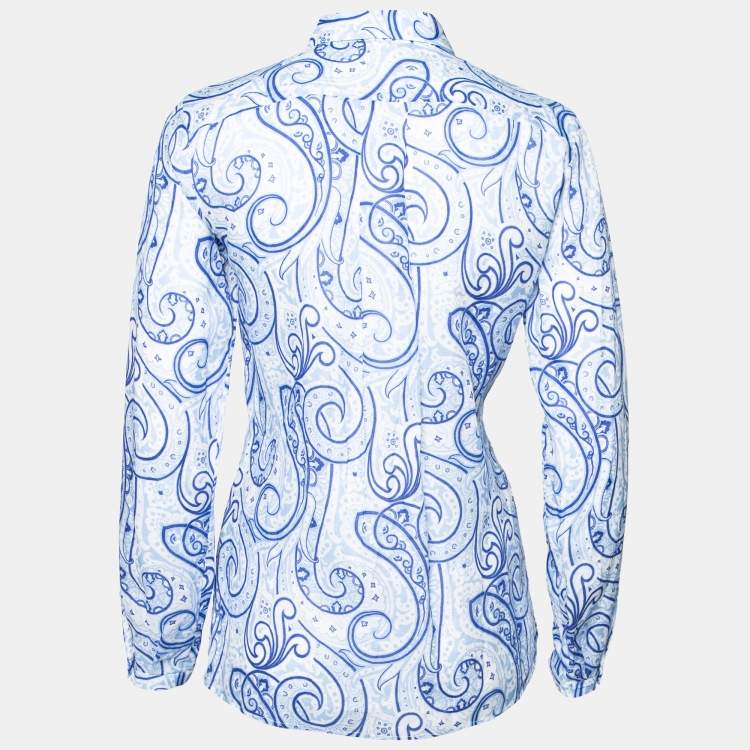 ETRO: silk shirt with Paisley bandana print - Blue