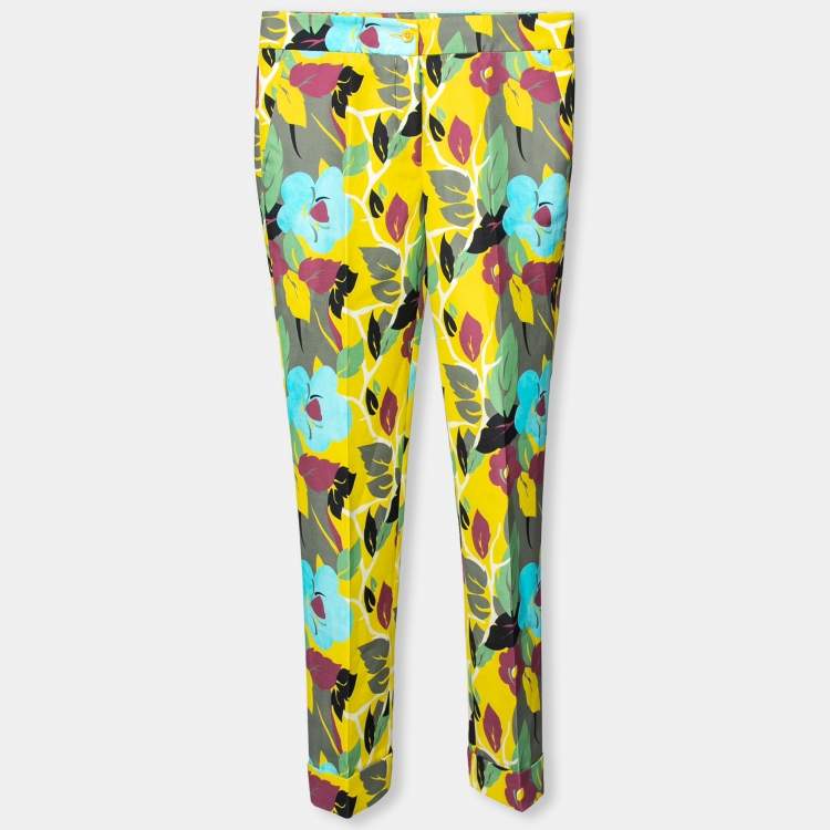 Pre Owned Etro Multicolor Floral Printed Cotton Trousers S