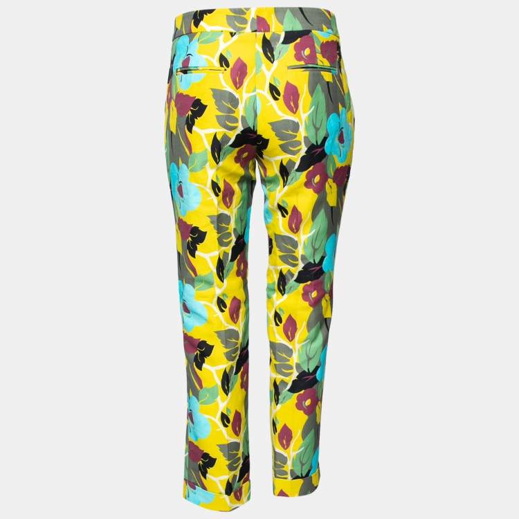 Pre Owned Etro Multicolor Floral Printed Cotton Trousers M
