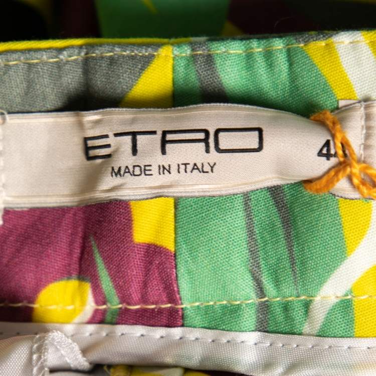 Pre Owned Etro Multicolor Floral Printed Cotton Trousers M