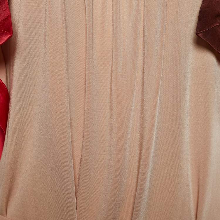 Pre Owned Etro Multicolor Silk Blend Belt Detail Top M