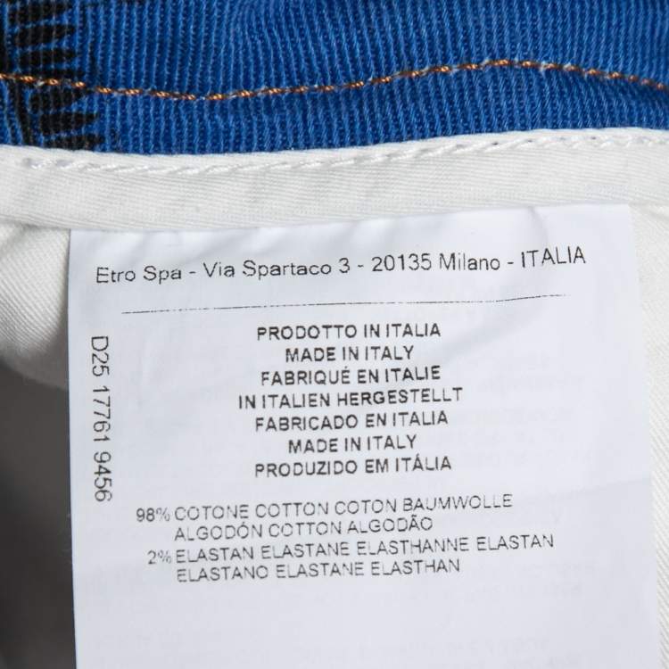 Pre Owned Etro Multicolor Printed Denim Skinny Jeans M