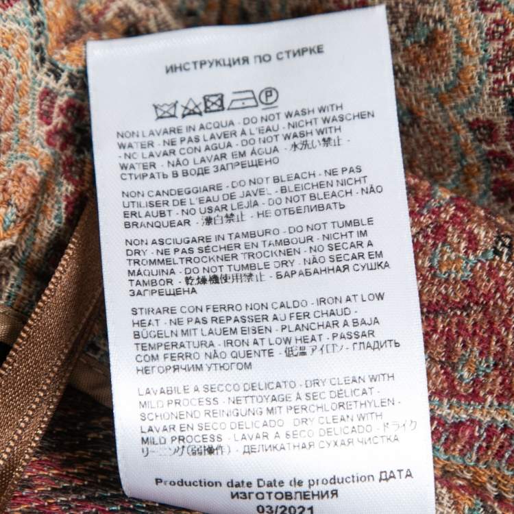 Pre Owned Etro Brown Paisley Patterned Wool Blend Mini Skirt M