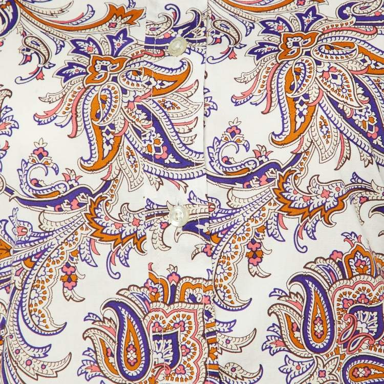 Pre Owned Etro Multicolor Paisley Printed Cotton Button Front Shirt M