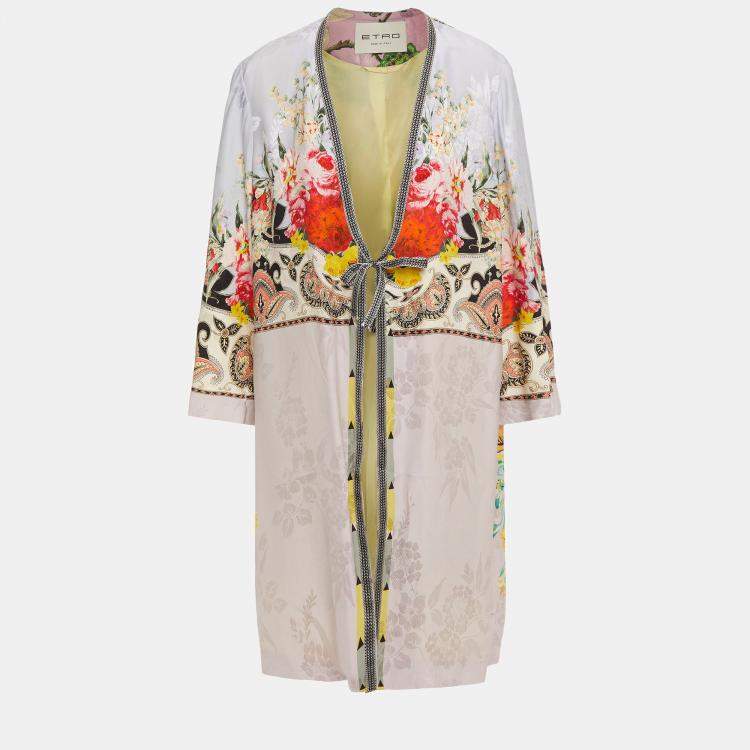 Etro Multicolor Floral Print Silk Jacket M IT 42 TLC