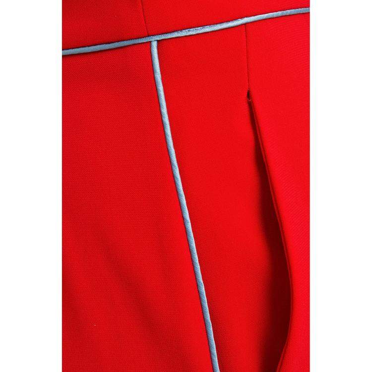 Pre Owned Etro Red Crepe Straight Leg Pants XL (IT 48)