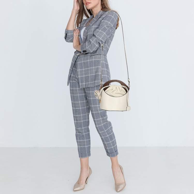 Pre Owned Etro Off White Leather Saturno Bucket Bag