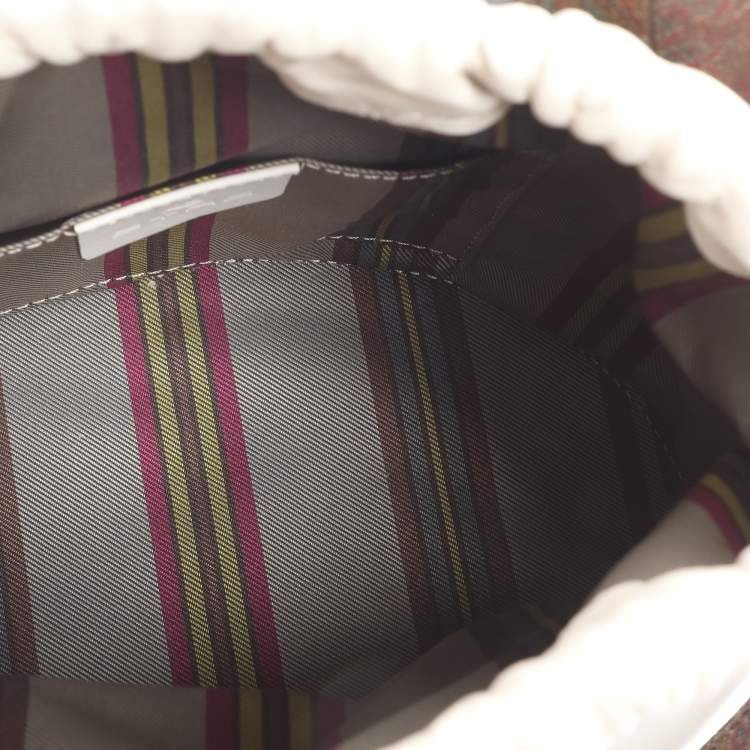 Pre Owned Etro Off White Leather Saturno Bucket Bag