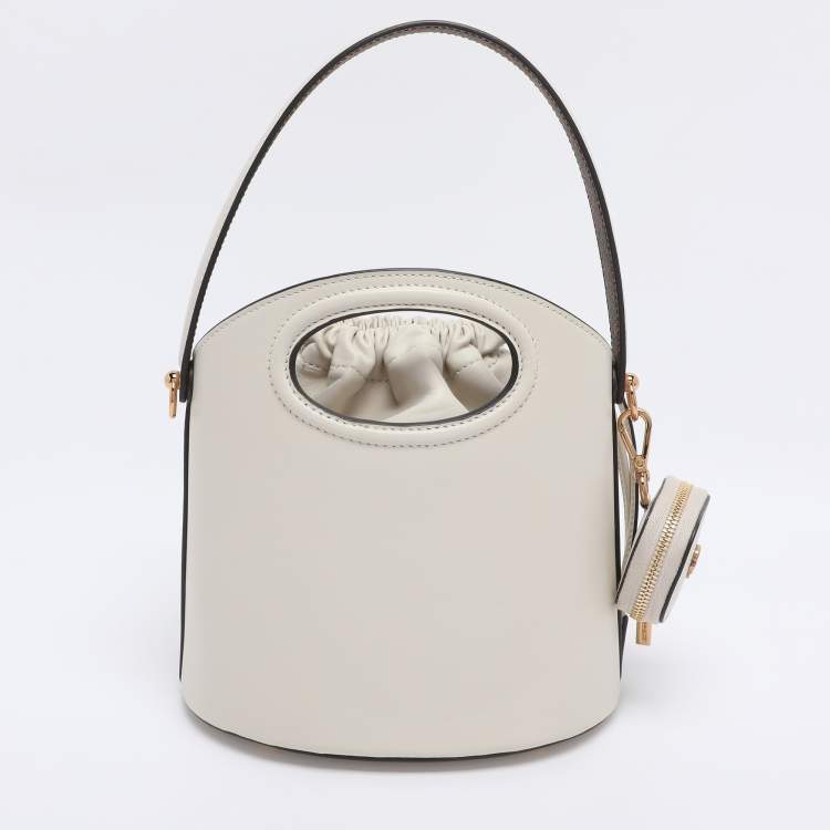 Pre Owned Etro Off White Leather Saturno Bucket Bag