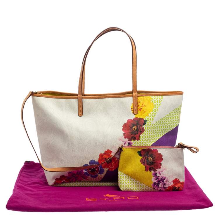 Pre Owned Etro Multicolor PVC Floral Print Tote