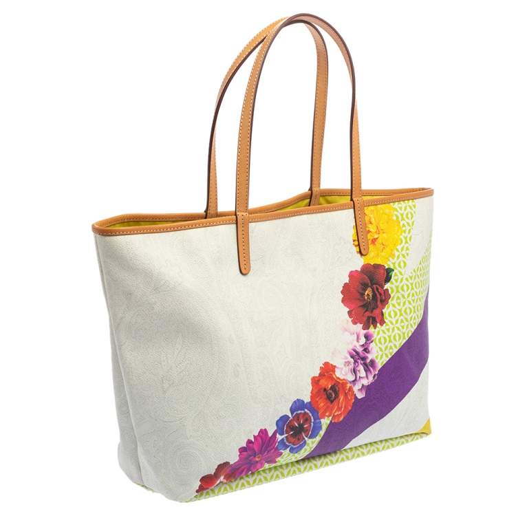 Pre Owned Etro Multicolor PVC Floral Print Tote