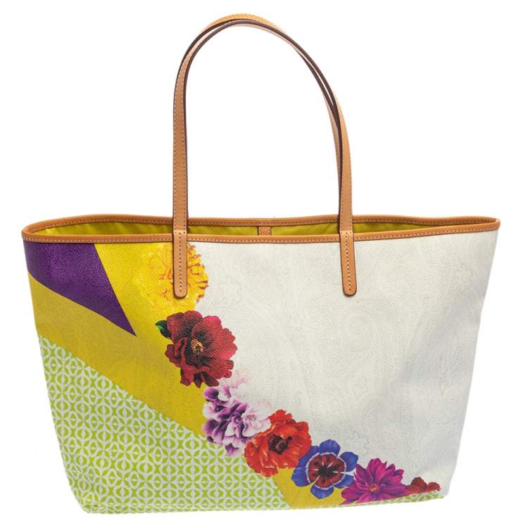 Pre Owned Etro Multicolor PVC Floral Print Tote