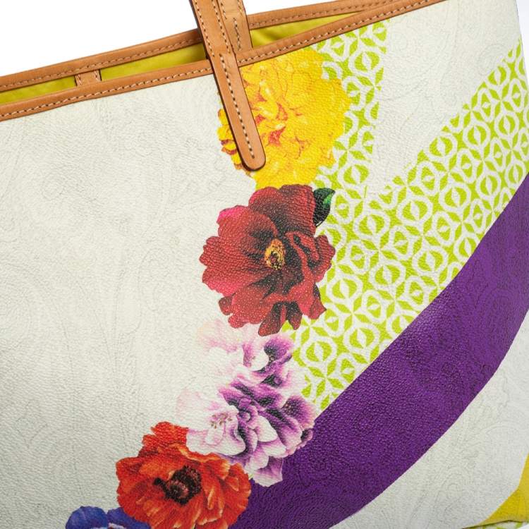 Pre Owned Etro Multicolor PVC Floral Print Tote