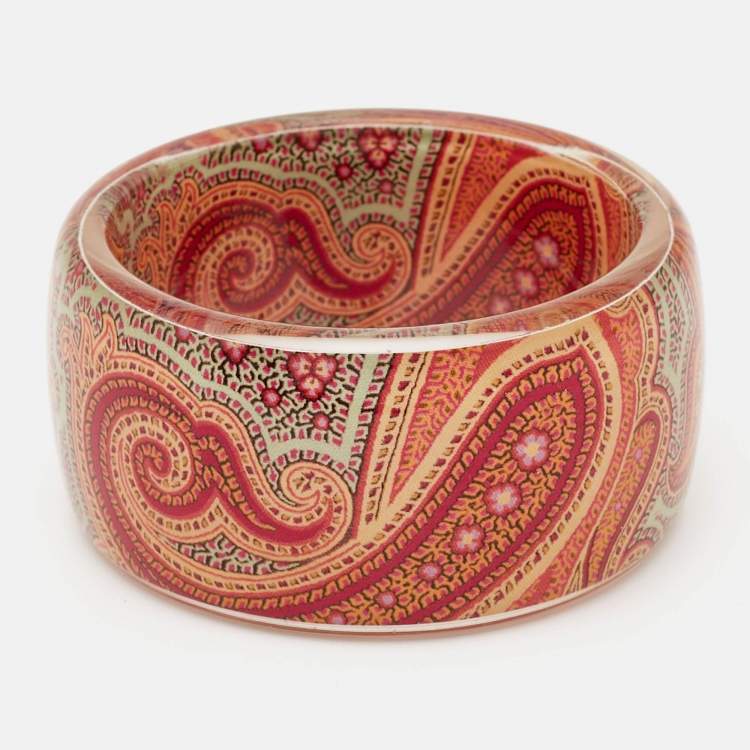 Pre Owned Etro  Multi Color Resin Printed Bangle